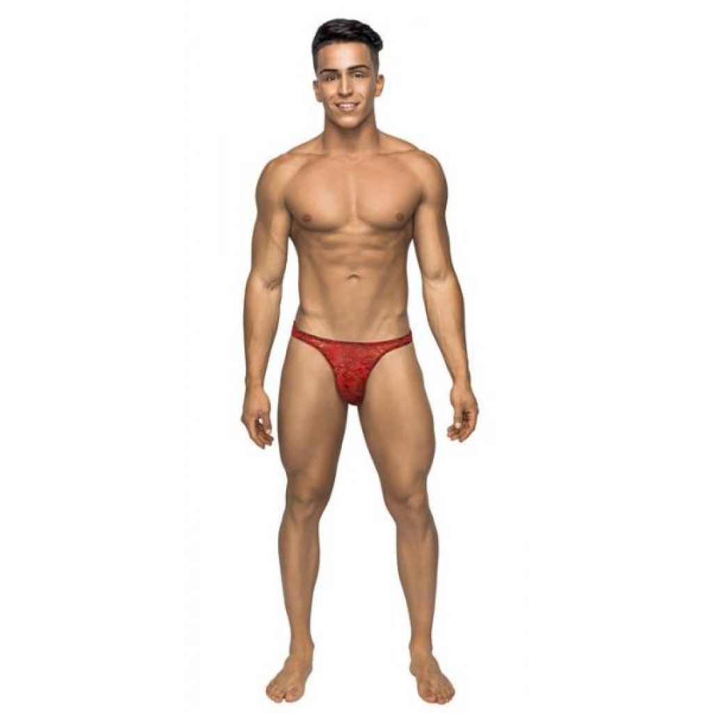 Male Power Bong Thong Red L/XL - Mens Underwear