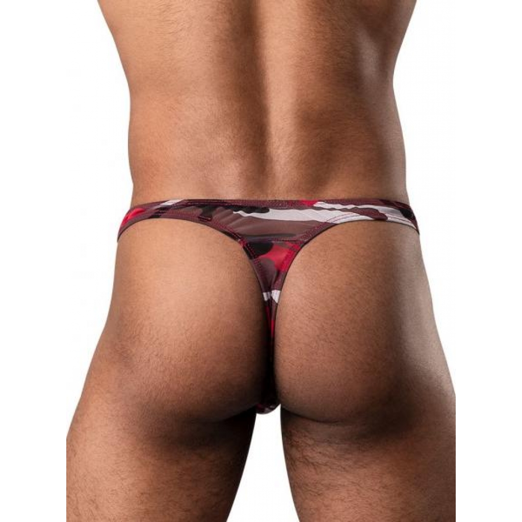 Cumouflage Bong Thong Red S/m - Mens Underwear