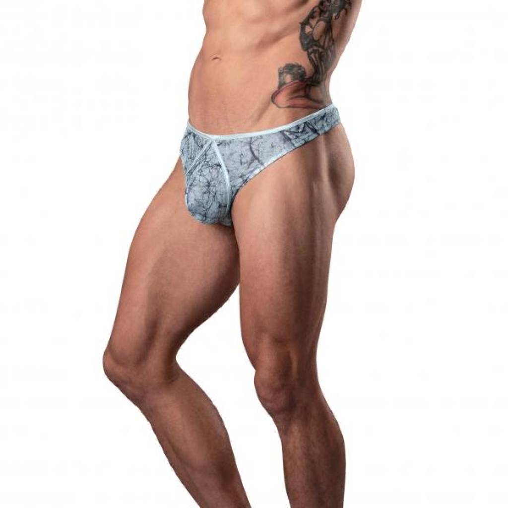 Marble Mesh Mini Thong Light Blue S/m - Mens Underwear