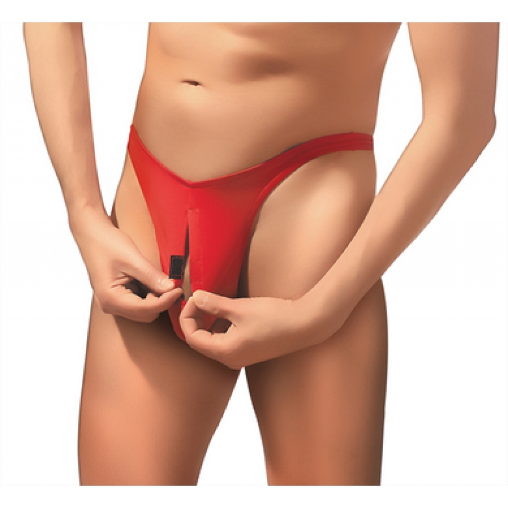 Pull Tab Thong Red - Mens Underwear