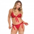 Sugar & Spice Ribbon Tie Bra & Panty Red 2xl - Bra Sets