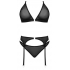 Sassy Bra Garter & Rouched Panty Black 2xl - Bra Sets