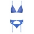 Sassy Bra Garter & Rouched Panty Cobalt 2xl - Bra Sets