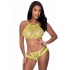 Love Star Halter Bra & Panty Set Chartreuse L/xl - Bra Sets