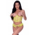 Love Star Bustier & Panty Set Chartreuse L/xl - Bra Sets