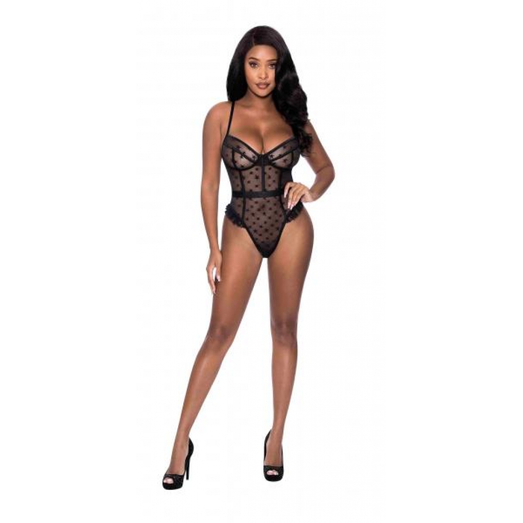 Love Star High Leg Teddy Black L/xl - Bra Sets