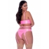 Club Candy Basque & Cheeky Panty Pink 2xl - Bra Sets