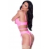 Club Candy Basque & Cheeky Panty Pink S/m - Bra Sets