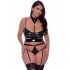 Club Candy Bra Harness & Panty Black 2XL