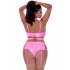 Club Candy Bra Harness & Panty Pink 2xl - Bra Sets