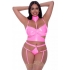 Club Candy Bra Harness & Panty Pink 2xl - Bra Sets