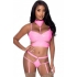 Club Candy Bra Harness & Panty Pink L/xl - Bra Sets