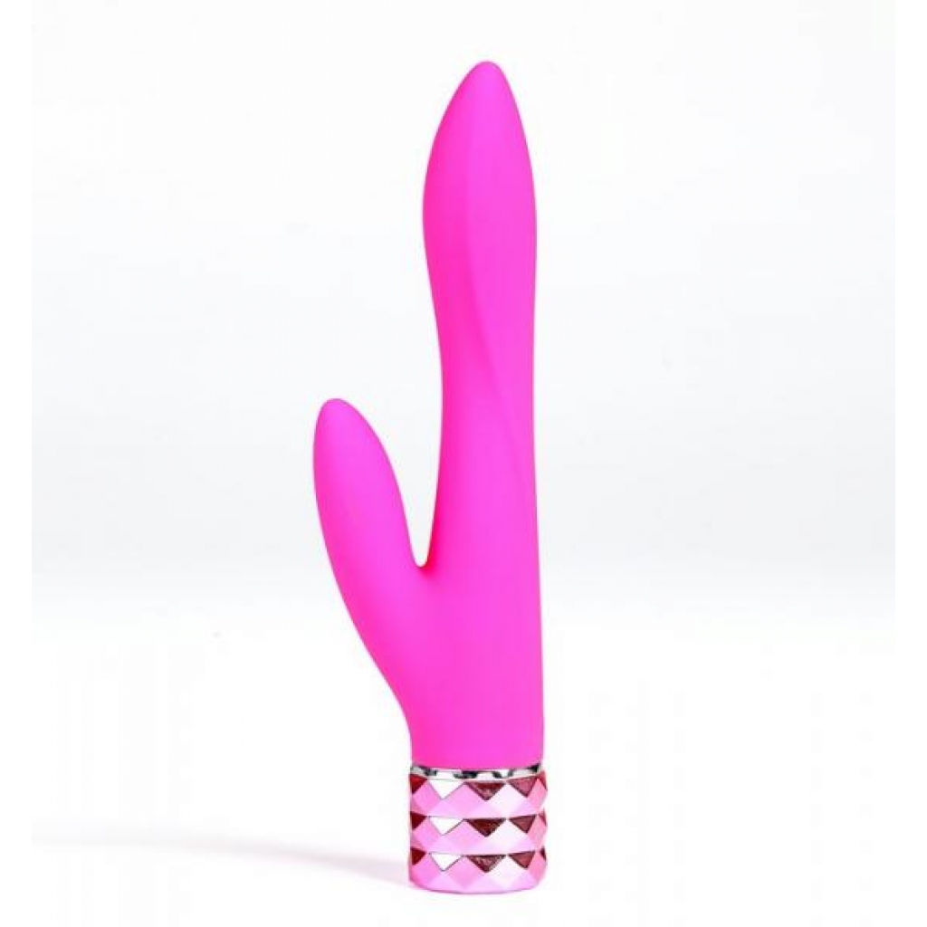 Rechargeable Silicone Dual Vibe Victoria Neon Pink - Rabbit Vibrators