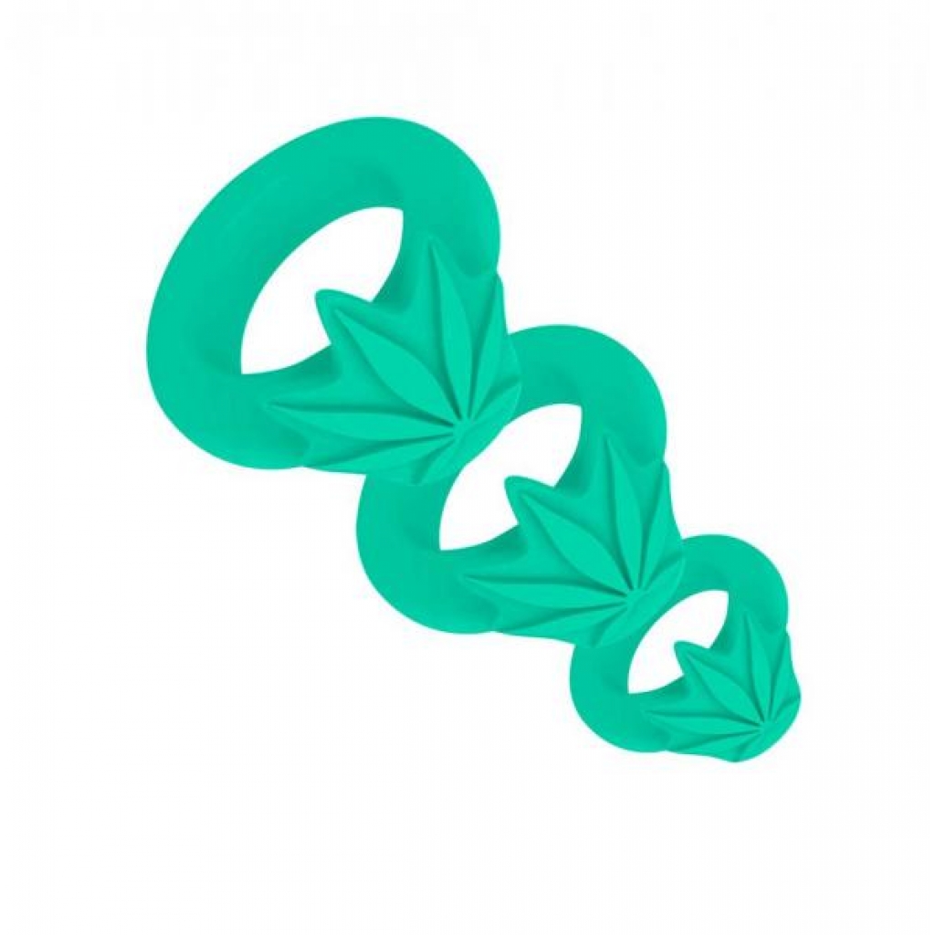 Hazey Silicone Pot Leaf 3 Ring Set - Cock Ring Trios