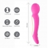 Zoe Rechargeable Dual Vibrating Wand Hot Pink - Body Massagers