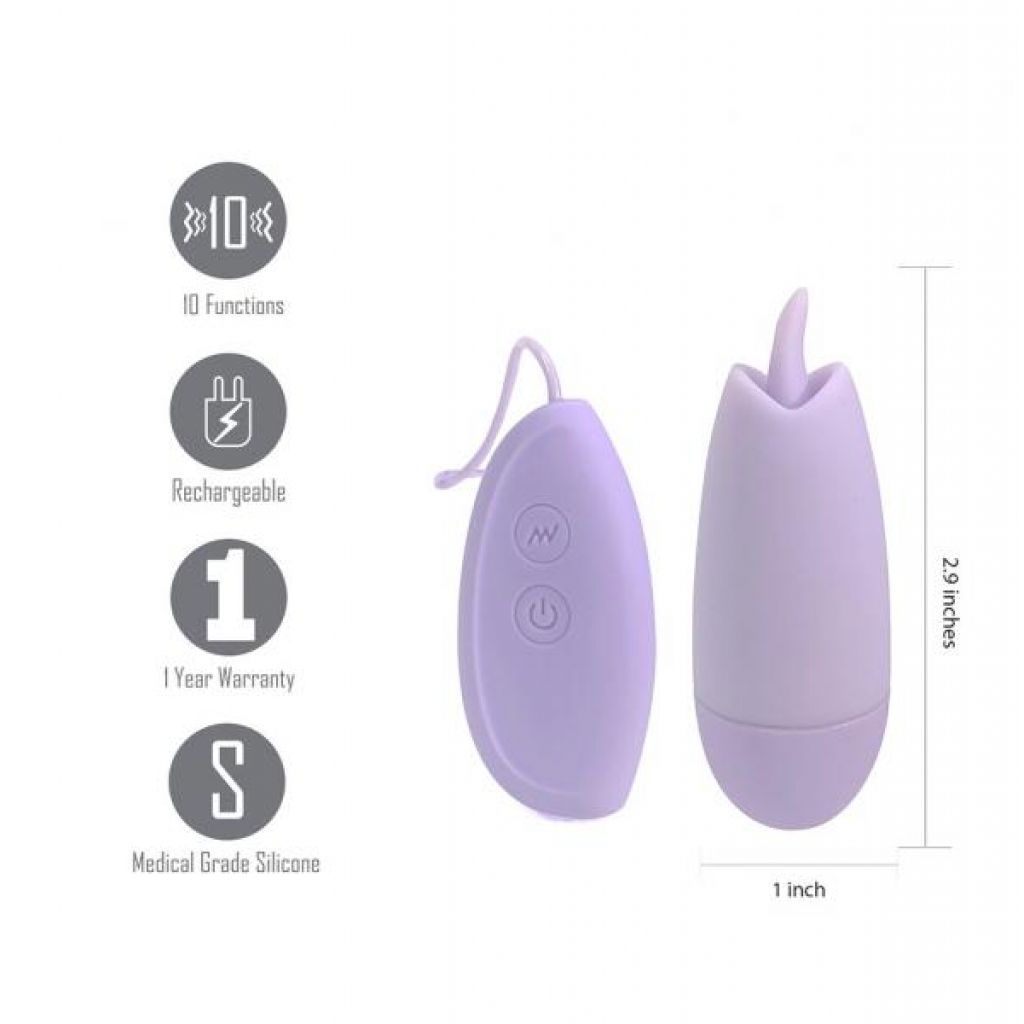 Ellie Super Charged Tongue Action Wire Egg Light Purple - Palm Size Massagers