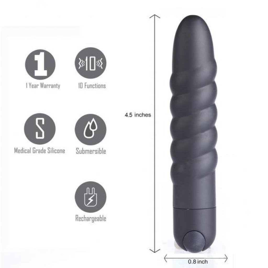 Lola Rechargeable Twisty Bullet Black - Bullet Vibrators