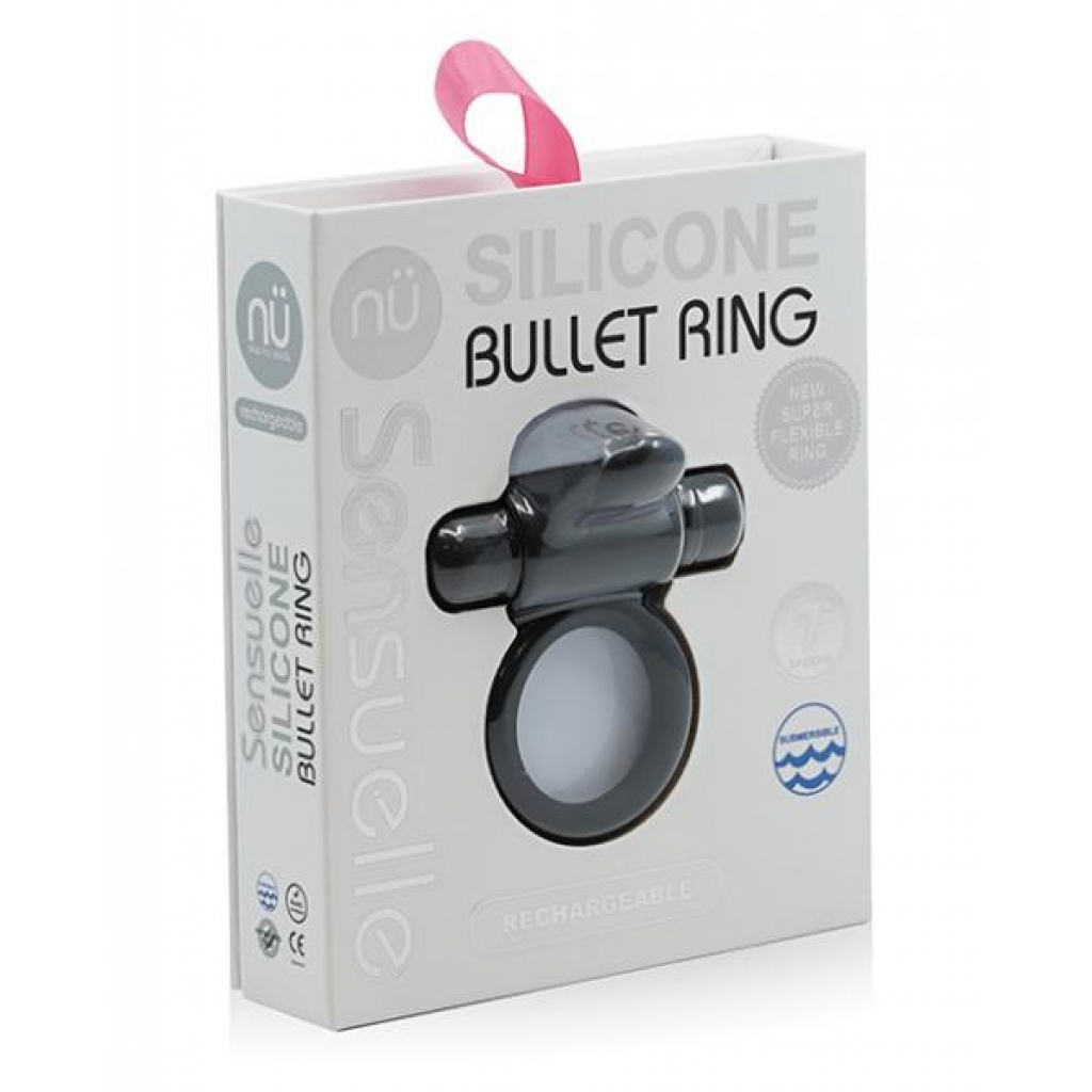 Sensuelle Silicone Bull Ring Black - Couples Vibrating Penis Rings