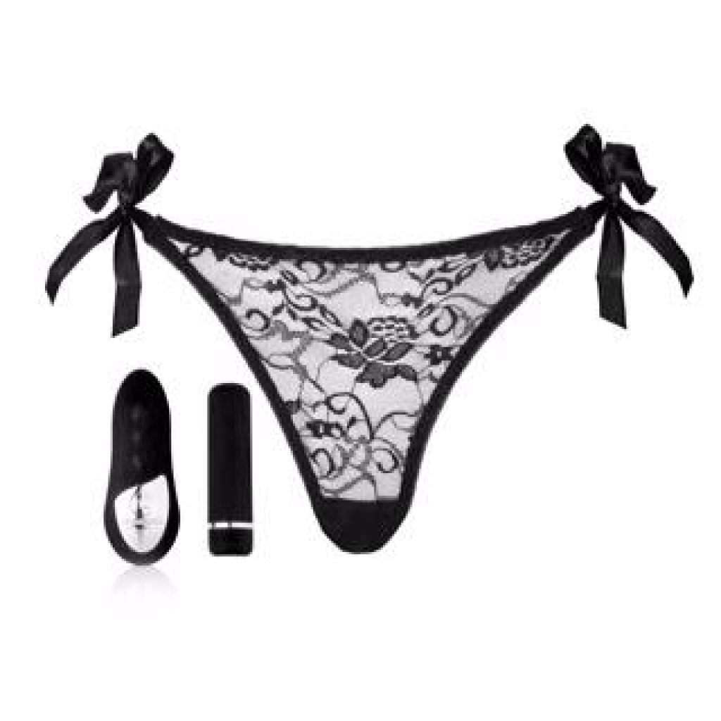 Sensuelle Pleasure Panty Black Remote Control O/S - Vibrating Panties