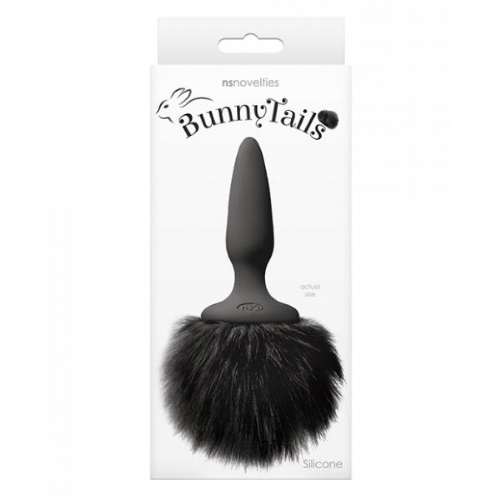 Bunny Tails Mini Black Black Fur - Anal Plugs