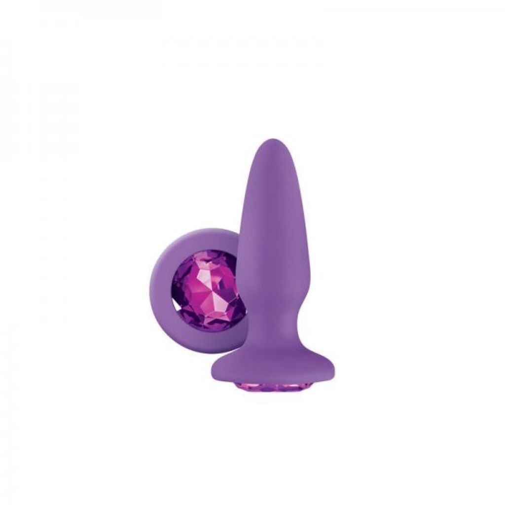 Glams Gem Purple Silicone Butt Plug - Anal Plugs
