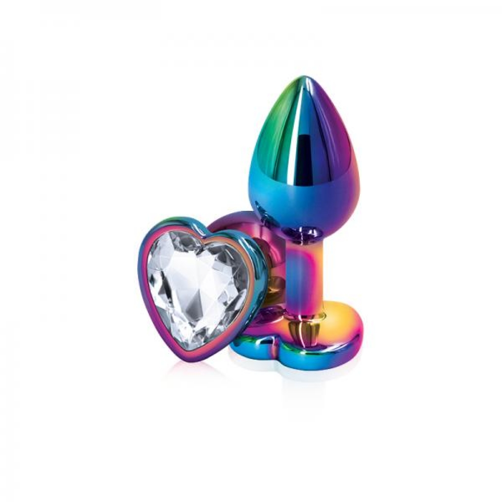 Rear Assets Multicolor Heart Small Clear - Anal Plugs