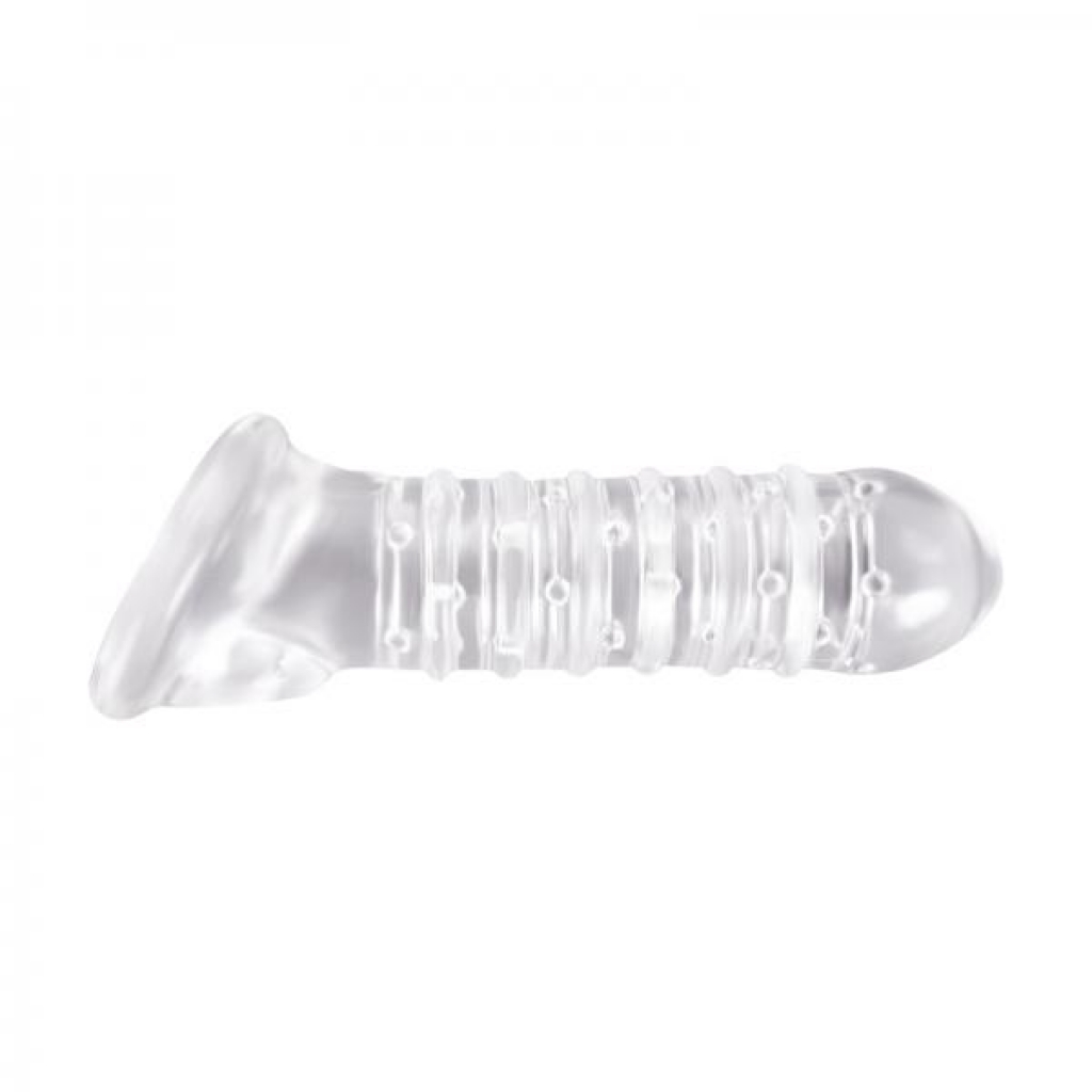 Renegade Ribbed Extension Sleeve Clear - Penis Extensions