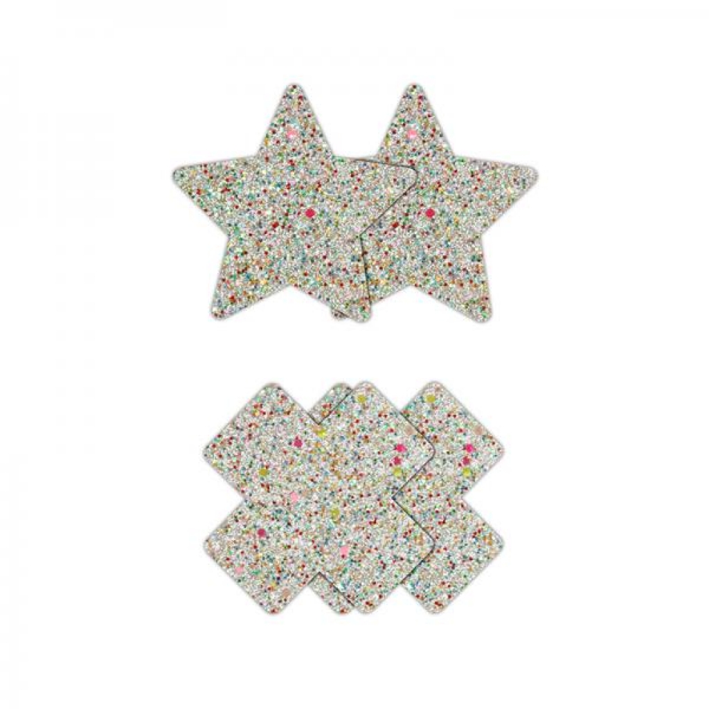 Pretty Pasties Star & Cross Glow 2 Pair - Pasties, Tattoos & Accessories