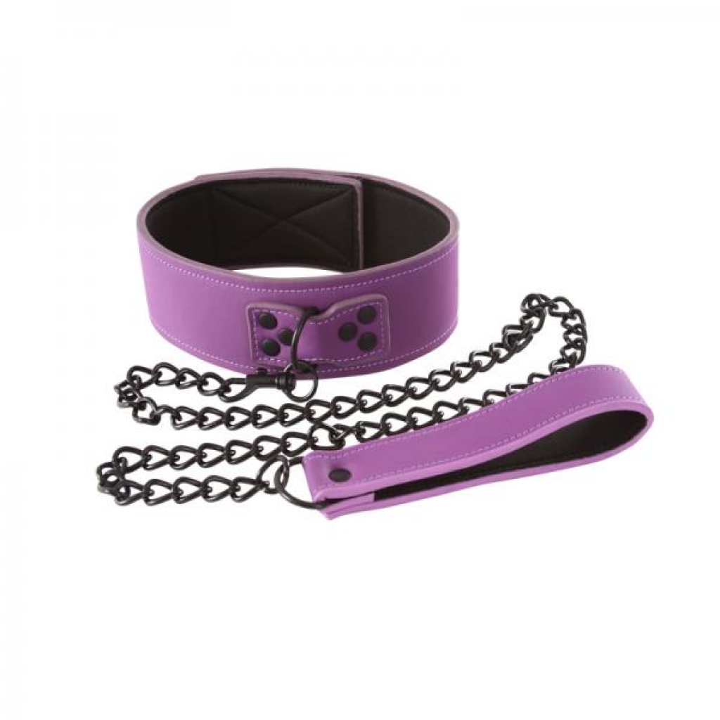 Lust Bondage Collar Purple - Collars & Leashes