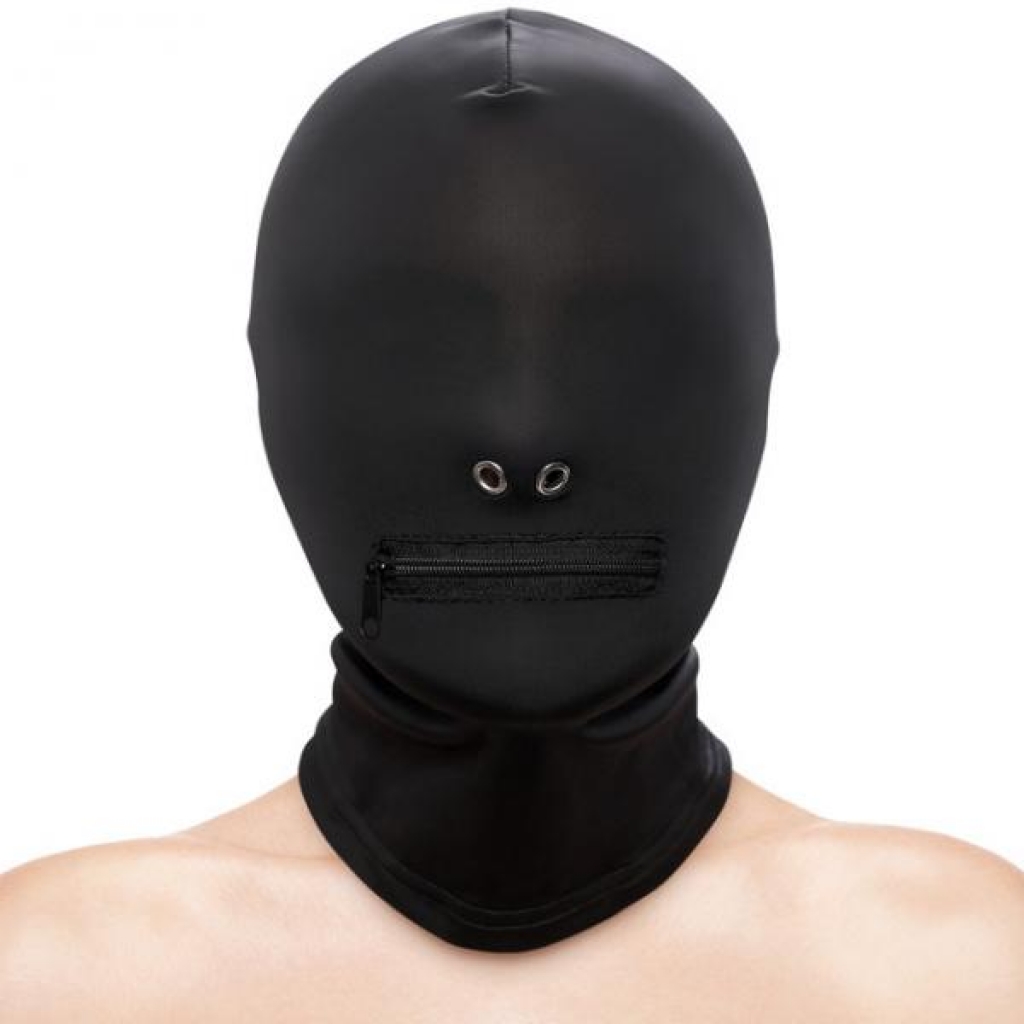 Fetish & Fantasy Zippered Mouth Hood - Black