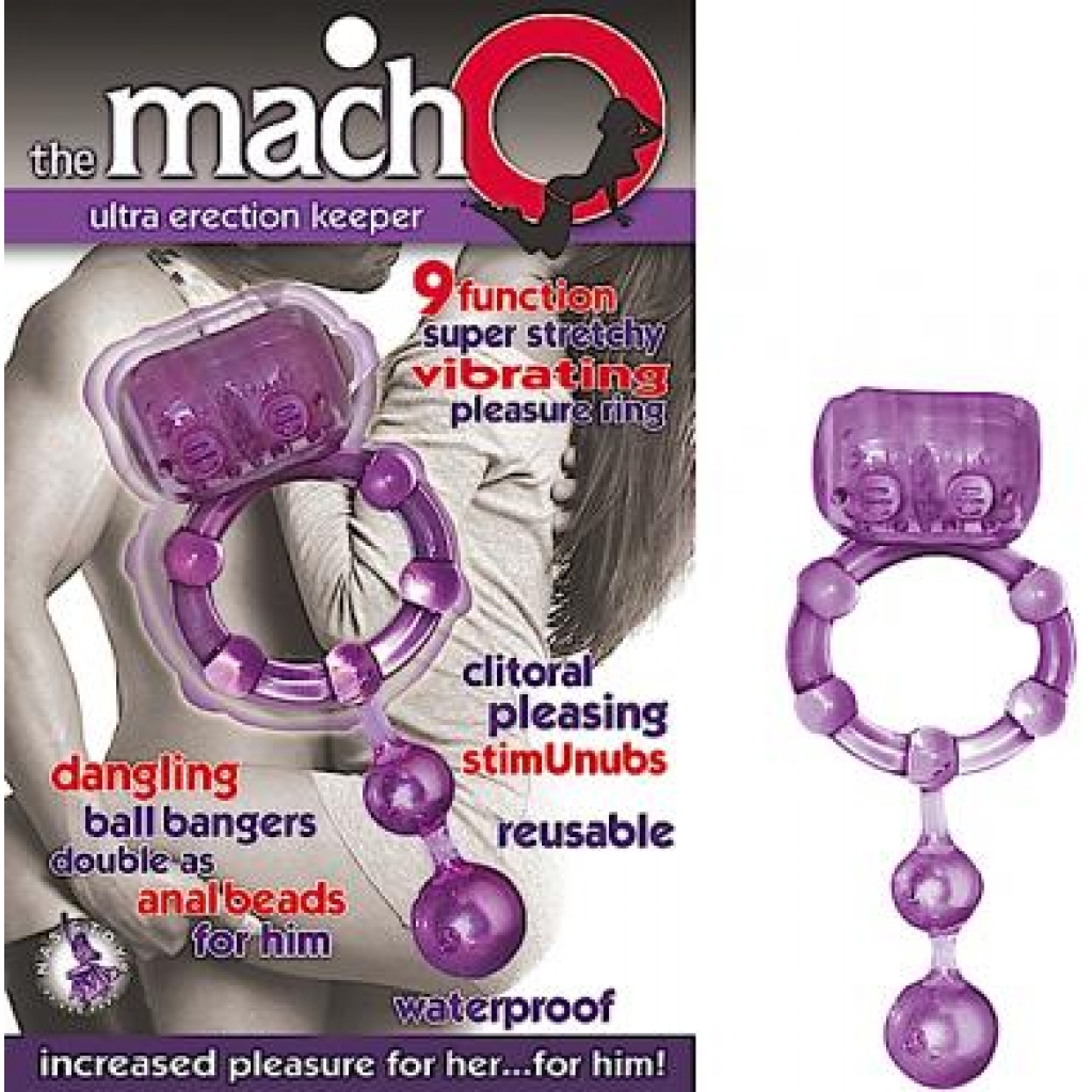 Macho Ultra Erection Keeper Purple - Couples Vibrating Penis Rings