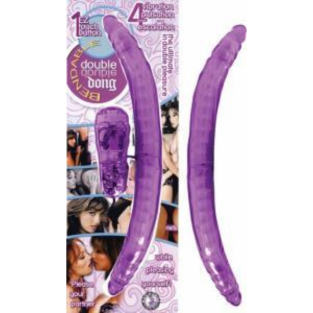 Vibrating Bendable Double Dong - Purple - Double Dildos