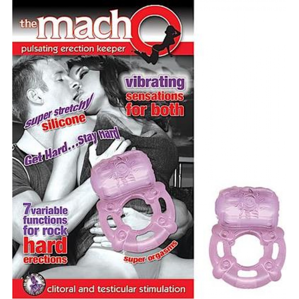 Mach Pulsating Erection Keeper Purple - Couples Vibrating Penis Rings