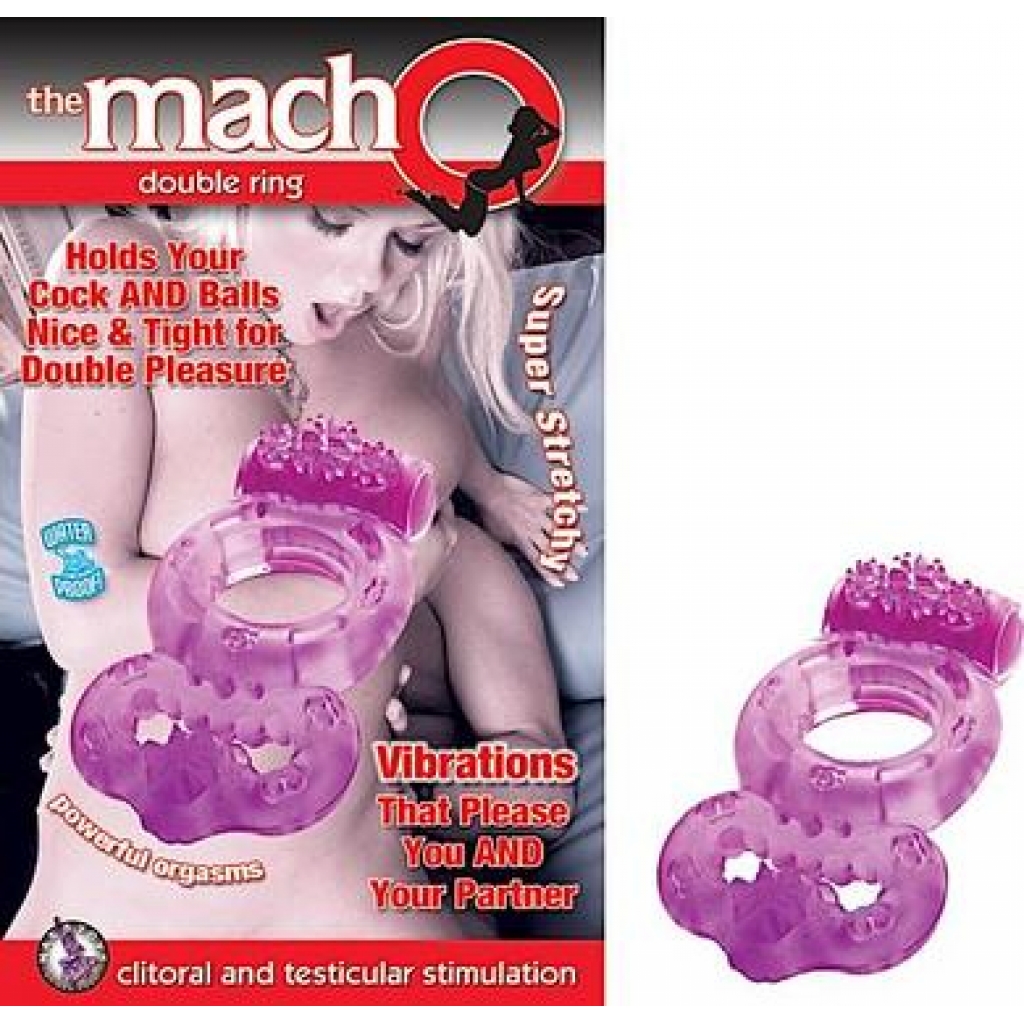 Macho Double Ring Purple - Couples Vibrating Penis Rings