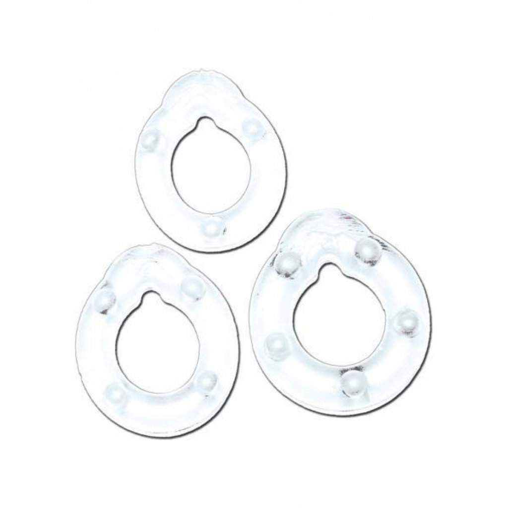 All American Triple Rings - Clear - Cock Ring Trios