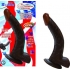 Afro American Whoppers 8in Curved Dong With Balls - Realistic Dildos & Dongs