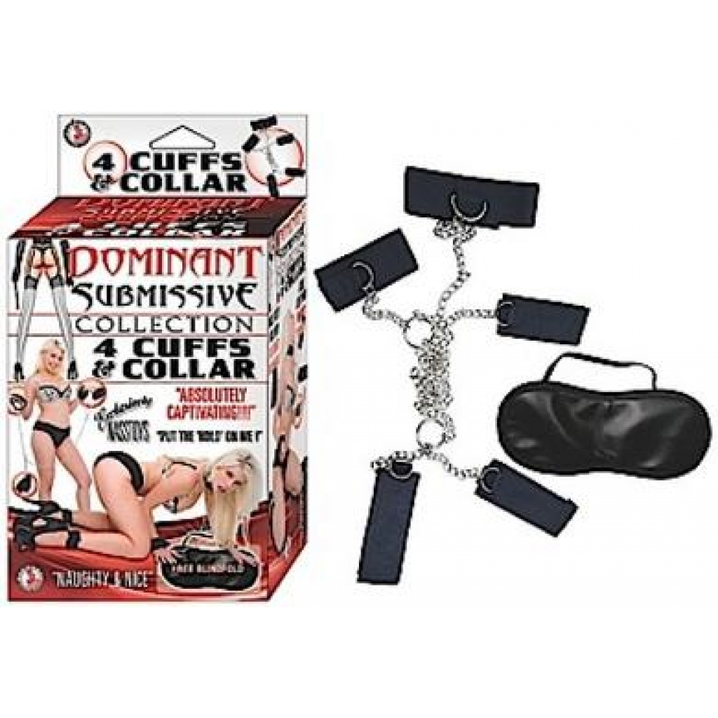 Dominant Submissive 4 Cuffs and Collar Black - Handcuffs