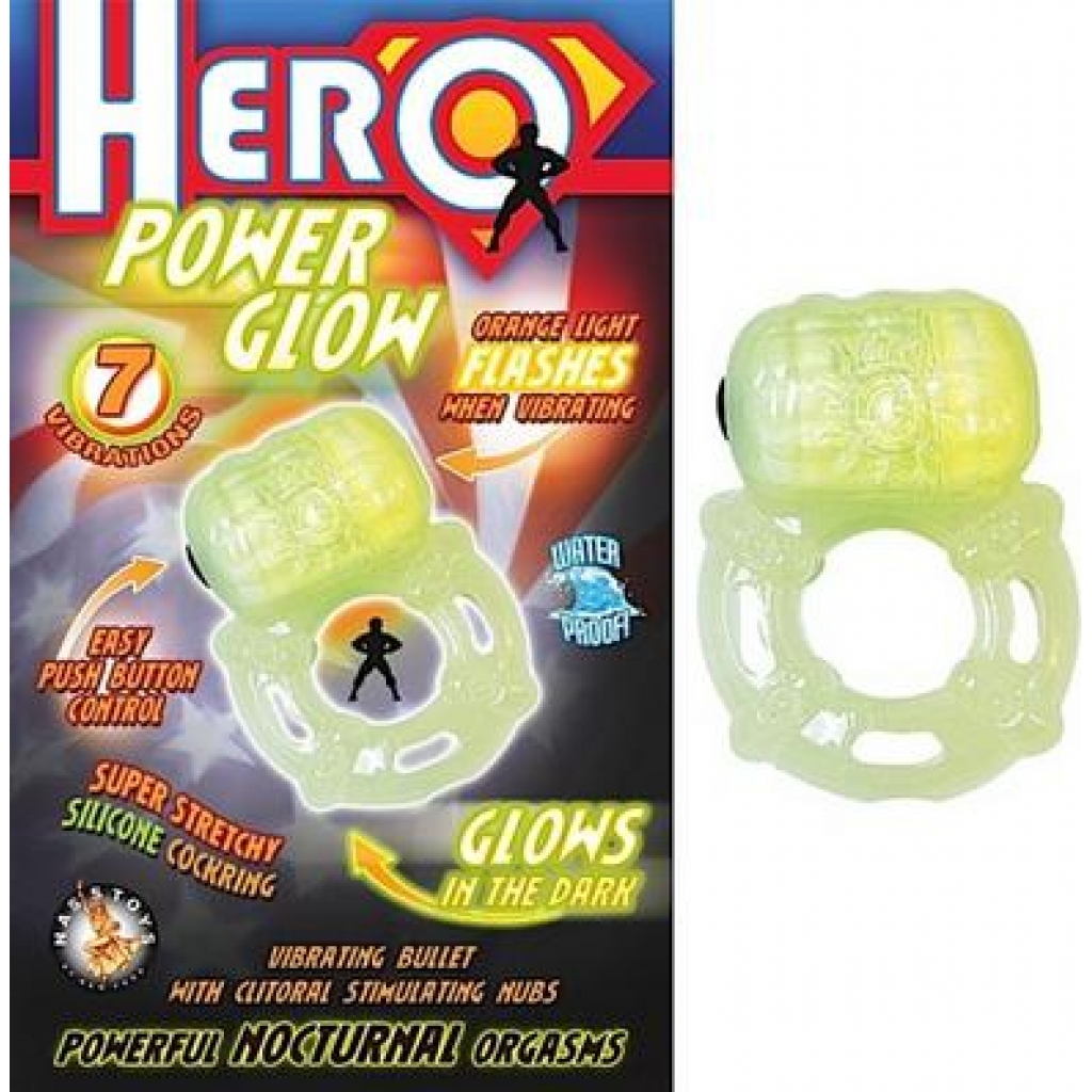 Hero Power Glow In The Dark Cockring - Couples Vibrating Penis Rings