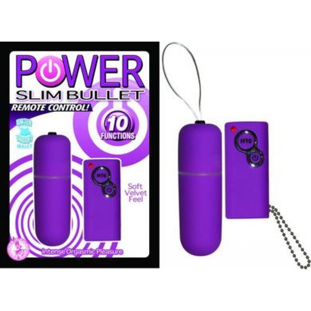 Power Slim Bullet Remote Control Purple - Bullet Vibrators