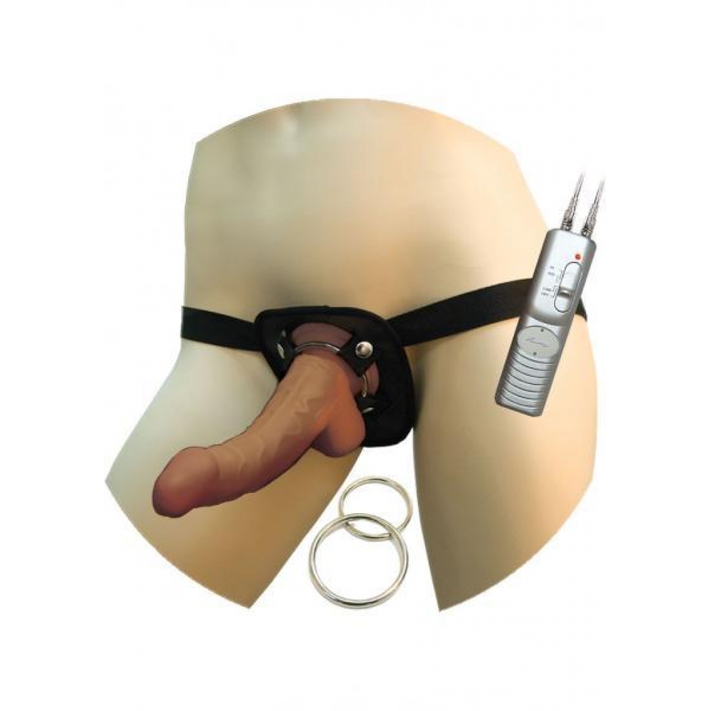 Latin American Whoppers 8in Vibrating Dong With Universal Harness - Harness & Dong Sets