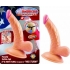 All American 4 inches Curved Dong with Balls Beige - Realistic Dildos & Dongs