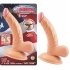 All American Mini 5 inches Curved Dong with Balls Beige - Realistic Dildos & Dongs