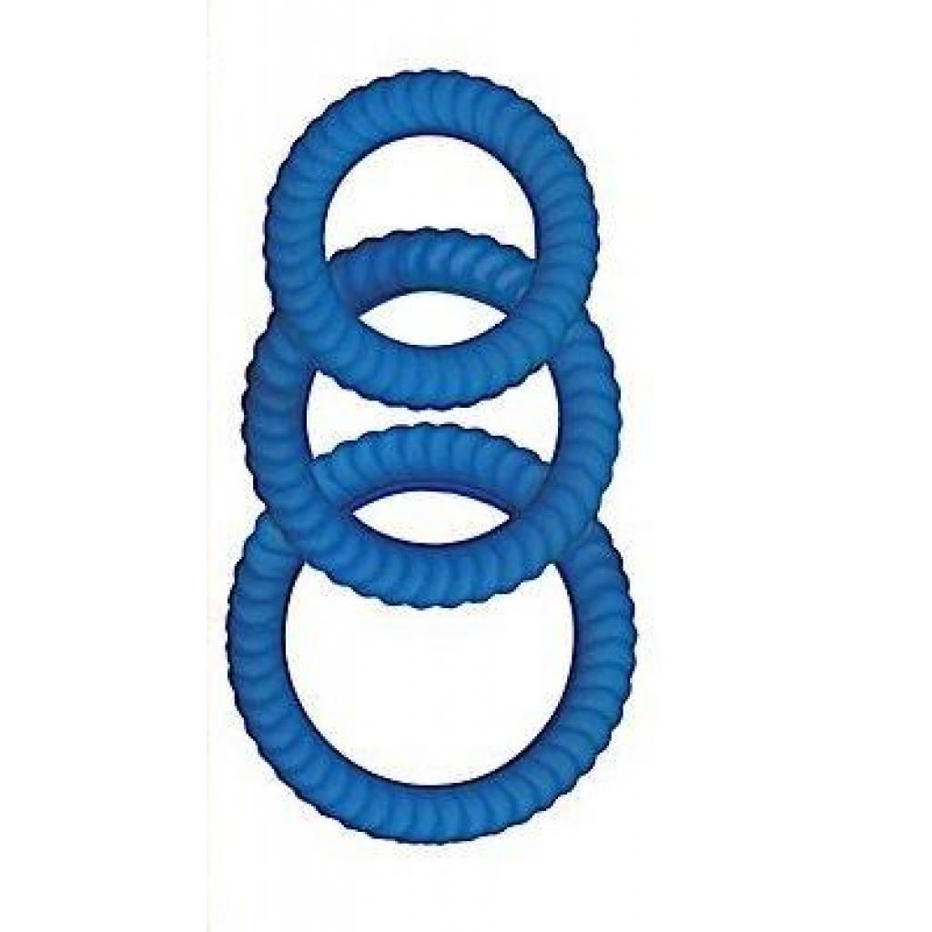 Ultra Cocksweller Silicone C Rings - Blue - Cock Ring Trios