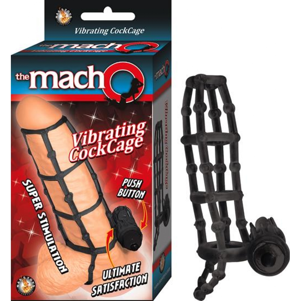 Macho Vibrating Cockcage Black - Chastity & Cock Cages