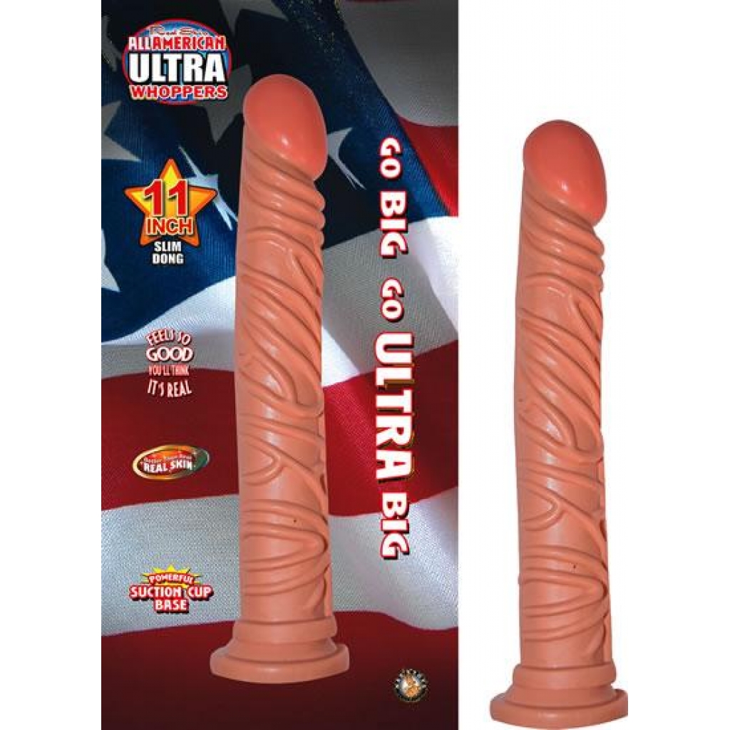 Ultra Whopper 11 inches Slim Dildo Beige - Realistic Dildos & Dongs
