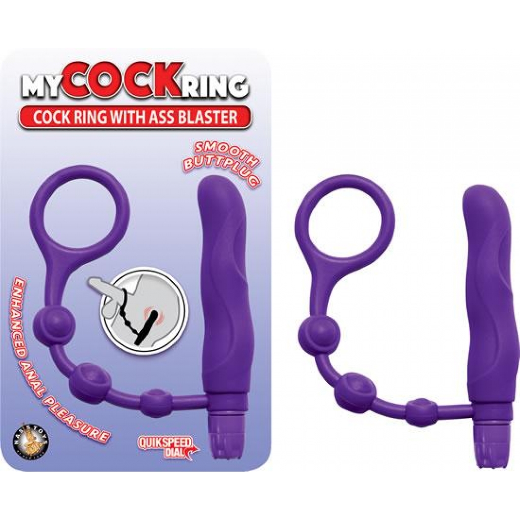 My Cockring With Ass Blaster Purple - Prostate Massagers