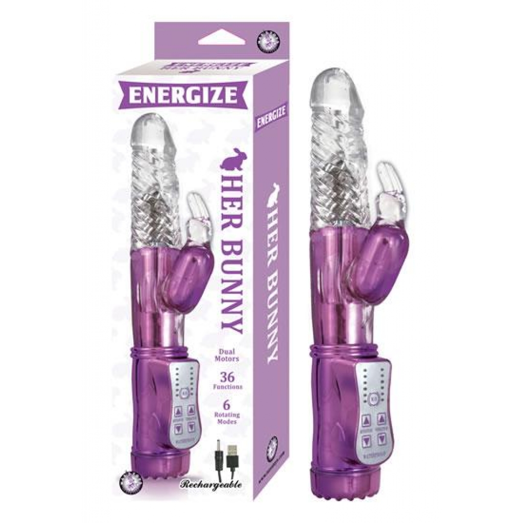 Energize Her Bunny 1 Purple Rabbit Vibrator - Rabbit Vibrators