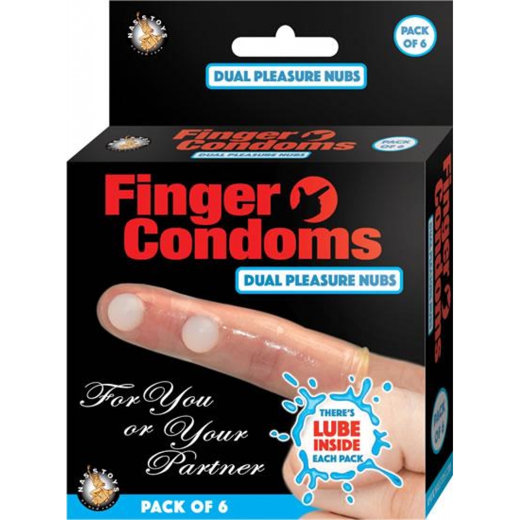 Finger Condoms Dual Pleasure Nubs 6 Per Box - Condoms