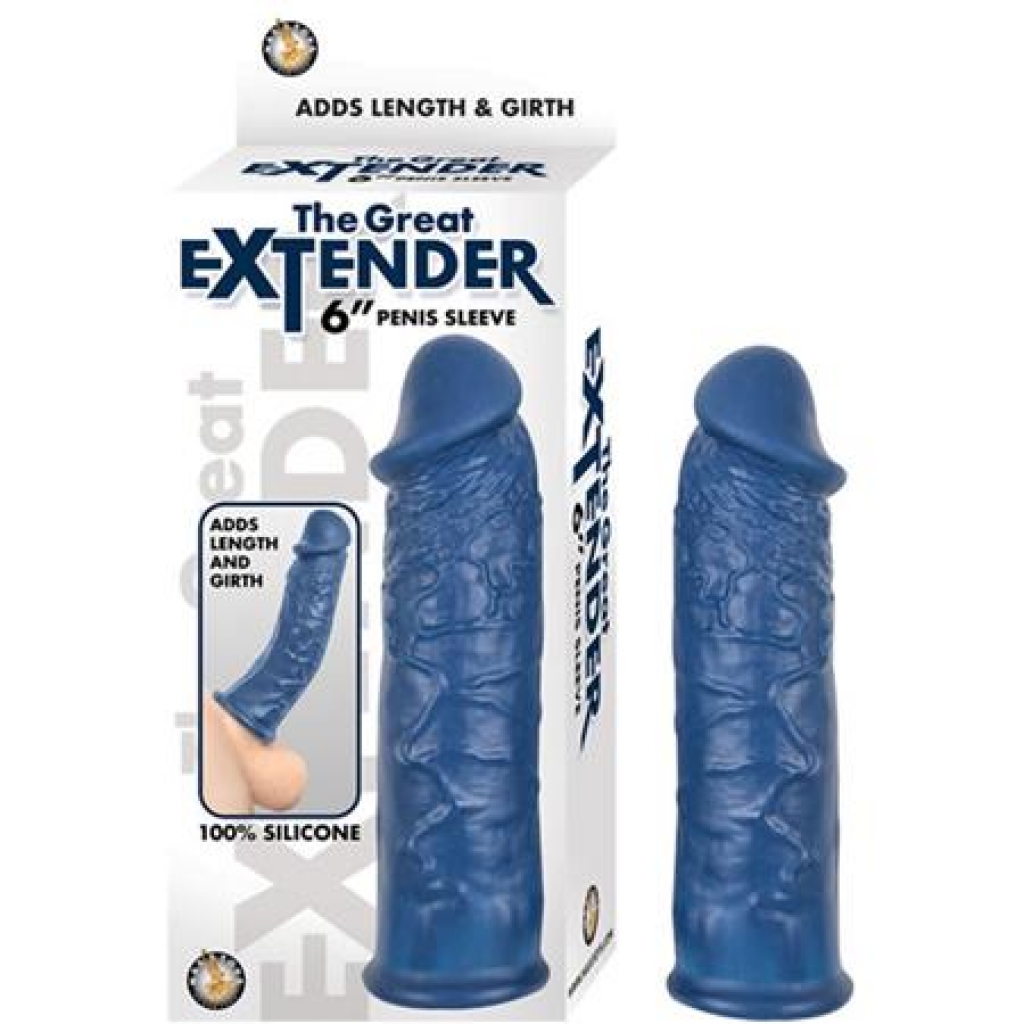 The Great Extender 6 inches Penis Sleeve Blue - Penis Extensions