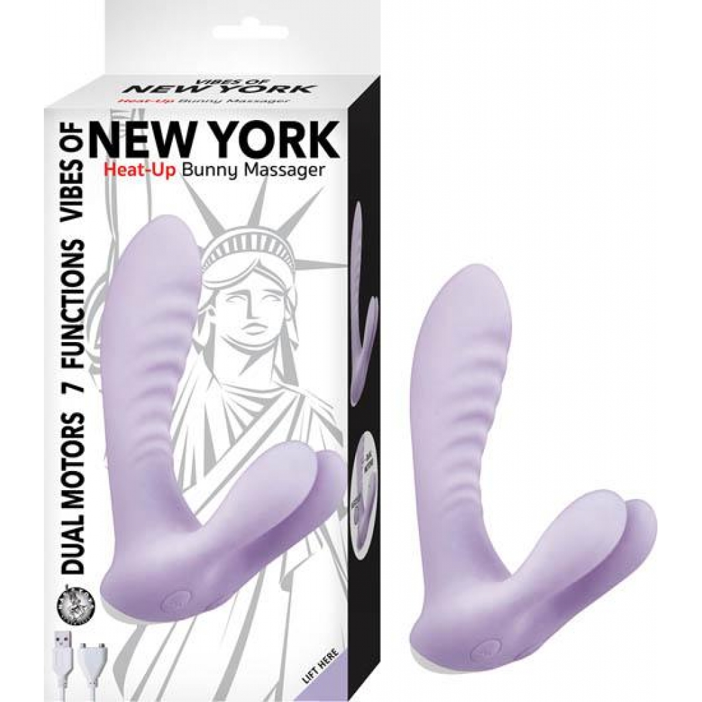Vibes Of New York Heat Up Bunny Massager Purple - G-Spot Vibrators Clit Stimulators